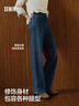 森馬（Semir）牛仔褲女抓毛闊腿褲港風(fēng)冬季2025顯腿長拖地褲ins潮109725124002 曬單實(shí)拍圖