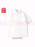 名創(chuàng)優(yōu)品（MINISO）短袖襯衫男夏季冰絲涼感速干襯衣薄款寬松休閑翻領(lǐng)上衣 白 L 曬單實拍圖