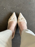 茯見(jiàn)法式尖頭高跟鞋女2025新款秋季氣質(zhì)單鞋女職業(yè)淺口通勤高跟鞋女鞋 米白色【7cm】 38 曬單實(shí)拍圖