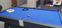高端輕奢臺球桌標準成人黑八臺球桌家用臺球桌多功能三合一臺球桌 8尺 自動(dòng)回球豪華臺白藍 曬單實(shí)拍圖