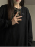 安踏衛(wèi)衣女秋季2025新款外套寬松圓領(lǐng)上衣運(yùn)動裝長袖學(xué)生跑步健身服 基礎(chǔ)黑 L 曬單實(shí)拍圖