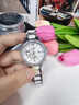 冠琴（GUANQIN）瑞士認證手表女輕奢鑲鉆石英表陶瓷表帶單日歷女表生日禮物送女友 銀殼鋼帶粉面/免費定制刻字 曬單實(shí)拍圖