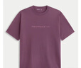 ABERCROMBIE & FITCH男裝25秋新款美式復(fù)古棉質(zhì)寬松字母LOGO圓領(lǐng)短袖T恤KI175-5430 紫紅色 M (180/100A) 曬單實拍圖