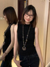 鹿珊伍毛衣鏈復(fù)古辣妹風(fēng)蝴蝶串珠長款項鏈女鎖骨頸鏈民族風(fēng)旅游拍照配飾 多彩蝴蝶印花銀色底吊墜 曬單實拍圖