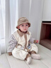 Zonsmo晚秋嬰兒服裝秋冬服裝嬰兒男孩的絎縫連體衣秋冬超 咖色 90cm 曬單實(shí)拍圖