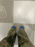 沐霓復古藍色厚底休閑鞋女板鞋秋季ins百搭小眾運動(dòng)鞋美式低幫帆布鞋 藍色 37 曬單實(shí)拍圖