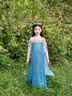 思妙星女童冰雪奇緣愛(ài)莎公主裙子春裝兒童生日禮服艾莎原版拖尾連衣裙子 藍色長(cháng)裙 110 曬單實(shí)拍圖