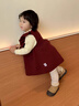 班喜迪女童連衣裙秋裝2025新款洋氣寶寶周歲禮服兒童毛衣公主裙春秋裙子 紅色 90 cm 曬單實(shí)拍圖