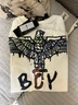 BOY LONDON【藝術(shù)家涂鴉】夏男女同款高街潮牌針織短袖T恤N01911 米白色 XS 曬單實(shí)拍圖