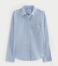 Abercrombie & Fitch【美式經(jīng)典】小麋鹿圖案女裝25秋新款牛津長(cháng)袖襯衫140-5247 藍色條紋 S (165/88A) 曬單實(shí)拍圖