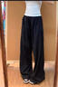 趣米樂(lè )黑色工裝休閑褲女春秋季美式潮流寬松垂感小個(gè)子速干直筒運動(dòng)長(cháng)褲 黑色 L 曬單實(shí)拍圖