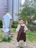 G.DUCKKIDS小黃鴨女童連衣裙秋裝中小童長(cháng)袖碎花裙套裝兒童裙子女寶寶公主裙 咖色 120 建議5~6歲【110-120cm】cm 曬單實(shí)拍圖