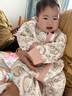 歐孕（OUYUN）嬰兒睡袋兒童春秋空氣層分腿防踢被寶寶夾棉睡袋 花漾甜心80 曬單實拍圖