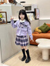 G.DUCKKIDS女童套裝春秋季2025新款衣服兒童小女孩洋氣秋裝jk學(xué)院風(fēng)套裝裙子 紫色三件套 140 cm 曬單實(shí)拍圖
