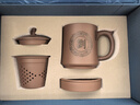 云禪尚陶茶杯宜興紫砂杯全手工定制刻字五件套茶水分離過(guò)濾泡茶杯功夫茶具 鴻運五件套  約420CC 曬單實(shí)拍圖