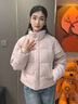 波司登（BOSIDENG）25年新款羽絨服男女情侶短款90絨立領(lǐng)冬季保暖時(shí)尚外套B250246360 未央粉1930 M 165/88A 體重約110-120斤 曬單實(shí)拍圖