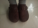 鹿季復古加絨勃肯鞋女2025秋冬季新款懶人一腳蹬休閑配裙子低幫小單鞋 秋栗色 38 曬單實(shí)拍圖