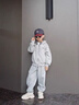 G.DUCKKIDS小黃鴨童裝男童套裝春秋季新款兒童外套連帽反光條男孩衣服兩件套 灰色 160 建議13~14歲【150-160cm】c 曬單實(shí)拍圖