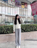 翊尚美運(yùn)動(dòng)褲子女春秋冬季2025新款窄版LULU顯瘦闊腿休閑褲加絨加厚衛(wèi)褲 曬單實(shí)拍圖