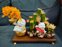 節(jié)節(jié)高升貓發(fā)財(cái)擺件客廳前臺(tái)辦公室玄關(guān)裝飾開業(yè)喬遷禮品 竹林貓+底座+金幣貓+躺賺貓 曬單實(shí)拍圖