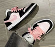 耐克（NIKE）球鞋定制AirJordan1AJ1蒸汽木偶霧野櫻花低幫女子籃球鞋 AJ1霧野櫻花 定制款不支持退換  35.5 全新 假一賠三 曬單實拍圖