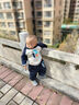 G.DUCKKIDS童裝寶寶加絨加厚套裝秋冬季男童冬裝運(yùn)動(dòng)兩件套洋氣嬰兒小童衣服 藏青色 100 cm 曬單實(shí)拍圖
