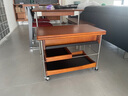 MUU實(shí)木茶幾家用客廳小推車(chē)中古風(fēng)小戶(hù)型可移動(dòng)折疊茶幾邊幾國家補貼 曬單實(shí)拍圖