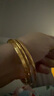 中國黃金（CHINA GOLD）四葉草黃金手鐲雙環(huán)素圈金手鐲光面金鐲子生日禮物女情人節(jié)禮物 約21.5g【58圈口】 曬單實拍圖