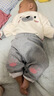 G.DUCKKIDS嬰兒春裝套裝小童衛(wèi)衣兩件套3-6-12個月男童春秋款男女寶卡通衣服 灰色 可愛熊套裝 90 cm 建議12-18個月 曬單實拍圖