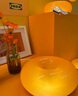 宜家（IKEA）VARMBLIXT旺布利LED臺(tái)燈壁燈甜甜圈造型燈客廳臥室氛圍燈 橙色 玻璃/圓形 曬單實(shí)拍圖