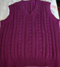 恒源祥秋冬中老年羊毛背心女寬松羊絨馬甲V領(lǐng)媽媽裝針織坎肩奶奶短毛衣 背心   紫紅 4XL 建議160-170斤 曬單實(shí)拍圖