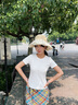 MJ STYLE白色正肩合身短袖T恤女2025夏季修身顯瘦親膚透氣打底衫半袖上衣 曬單實(shí)拍圖