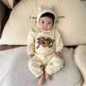迪士尼（Disney）百天照親子裝新款高端衛衣親子服一家三口嬰兒爬服小月齡全家福 杏色毛圈衛衣（7004） 110 童 曬單實(shí)拍圖