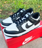 NIKE耐克DUNK LOW(GS)中大童運動(dòng)鞋女鞋春夏黑白熊貓CW1590-100 37.5 曬單實(shí)拍圖