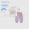 JELLYBABY[7A抗菌]夏季套裝女童寶寶甜美蝴蝶結衣服夏裝兒童兩件套小童童裝 紫色 【7A抗菌】 110 CM 曬單實(shí)拍圖