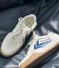 飛躍（Feiyue）男鞋休閑板鞋2025春夏新款透氣舒適厚底寬松交叉綁帶板鞋小白鞋男 米深藍 42 曬單實(shí)拍圖