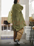 馬登女裝 軍綠色風(fēng)衣寬松派克服魚(yú)尾外套秋季工裝長(cháng)款休閑大衣斗篷 軍綠色 尺碼偏大，建議拍小一碼 S 曬單實(shí)拍圖