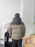 鴨鴨（YAYA）【320g充絨】羽絨服男短款2025冬季新款加厚零下極寒面包服外套 青光黑色 L (建議130-150斤) 曬單實(shí)拍圖