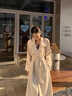 春乏2025春秋中長款原宿英倫風(fēng)衣女洋氣感小個子西裝大衣外套女 米白色 XS 建議105斤以下 曬單實拍圖
