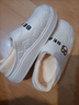獵瑞防水棉拖鞋女士冬季包跟外穿厚底居家室內月子鞋加絨厚底保暖棉鞋 白色38-39【建議37-38】 曬單實(shí)拍圖