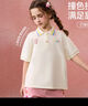 ASK JUNIOR兒童T恤夏撞色短袖POLO衫中大童打底衫女童半袖體恤 白色 150 曬單實(shí)拍圖