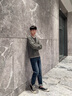 EMPORIO ARMANI/阿瑪尼官方旗艦新款男士純棉復古做舊低腰修身牛仔褲秋季 【低腰修身微彈紐扣門(mén)襟】深藍色 28  (推薦：110-120斤) 曬單實(shí)拍圖