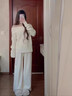 浪莎休閑褲女2025年秋冬新款小個(gè)子加絨闊腿褲韓版顯瘦顯高歐綿絨褲子 曬單實(shí)拍圖