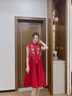 喜雅萌孕婦遮肚子敬酒服紅色敬酒服孕婦遮肚2025新款新娘高級感訂婚禮服 dfl245整套(背心裙+外搭) L 曬單實(shí)拍圖