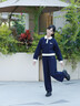 英氏（YEEHOO）女童套裝兒童衣服春秋新款長(zhǎng)袖衛(wèi)衣褲子休閑學(xué)院風(fēng)中大童裝兩件套 云朵華夫-深藍(lán)【棉彈·兩件套】 150 cm【順豐包郵 · 極速達(dá)】 曬單實(shí)拍圖