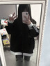 魯雅爾撞色立領(lǐng)開衫衛(wèi)衣女春秋季設(shè)計(jì)感三條杠上衣服寬松潮流外套情侶裝 黑色 L 曬單實(shí)拍圖