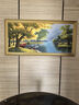 流逝美天鵝湖純手繪油畫(huà)客廳沙發(fā)背景墻橫幅壁畫(huà)歐式山水風(fēng)景手工裝飾畫(huà) 簡(jiǎn)歐金框 70*140CM 曬單實(shí)拍圖