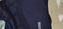 優(yōu)衣庫女裝竹節(jié)紗V領(lǐng)T恤/短袖棉白T上衣打底內(nèi)搭春夏新款483576 69 藏青色 L /160/88A 曬單實拍圖