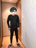 蒙羊王7A抗菌男士保暖內(nèi)衣套裝男無痕發(fā)熱羊絨蠶絲冬季加厚秋衣秋褲套裝 深灰色 L 曬單實(shí)拍圖