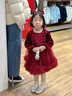 G.DUCKKIDS小黃鴨童裝公主裙女童連衣裙加絨兒童拜年裙子紅色寶寶tutu裙長(cháng)袖 紅色+頭紗 90 尺碼1~2歲【 80-90cm】 曬單實(shí)拍圖